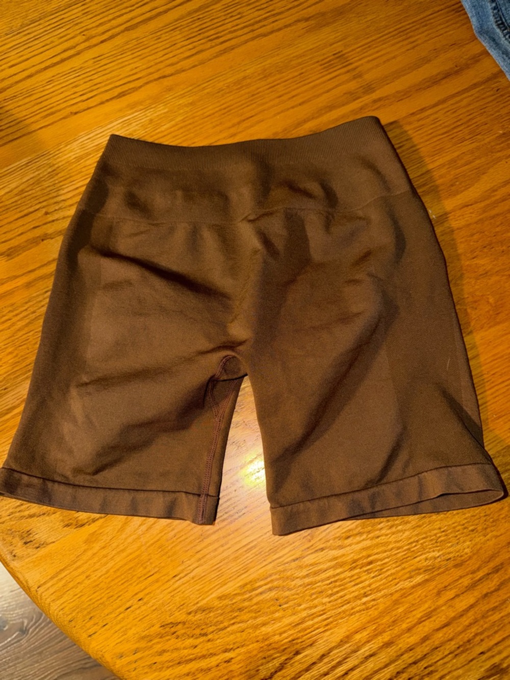 High-Rise Brown Athletic Bike Shorts
